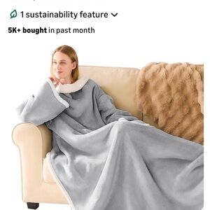 Cozy Gray Wearable Blanket